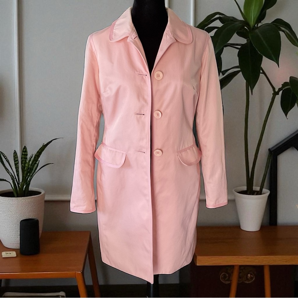 💖 Pearlescent Pink Nine West Trench Coat 💖